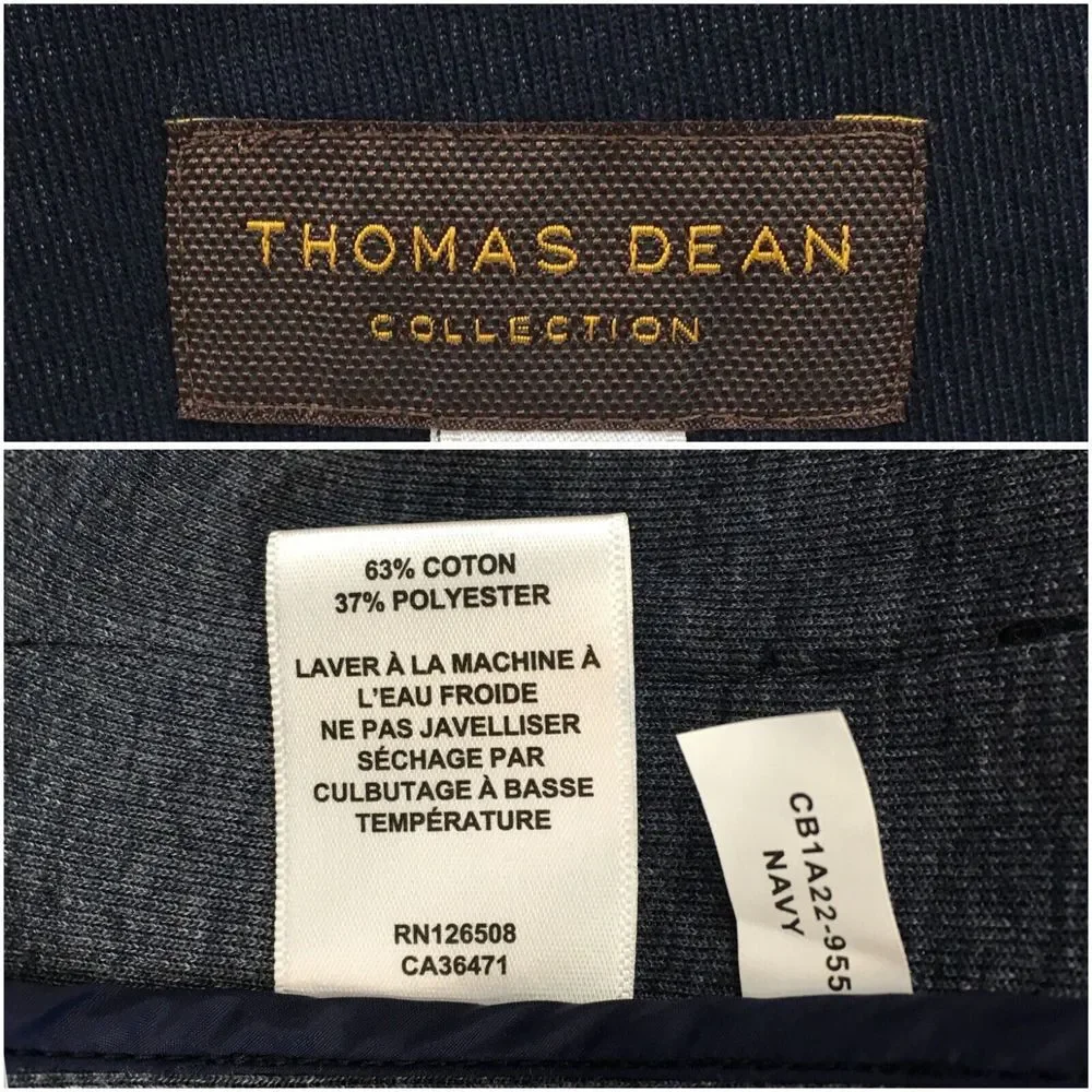 THOMAS DEAN‎ Mens Blazer Sport Coat Casual Jacket Size 40R Jersey Cotton Suit